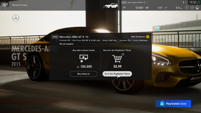 Hundreds of cars can now be bought for a $1 to $3 on both the PlayStation Store and in-game rather than spending credits.